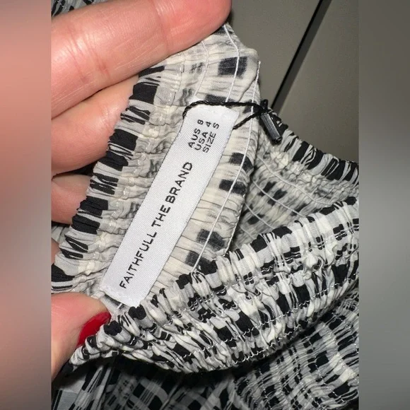NWT FAITHFULL THE BRAND DELANO Check Print MINI Dress Size US 4 - Picture 5 of 7